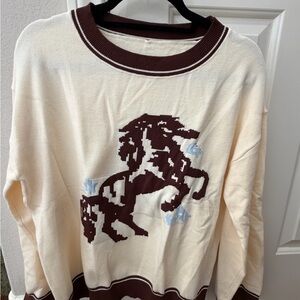 Cream/ Brown Sweater